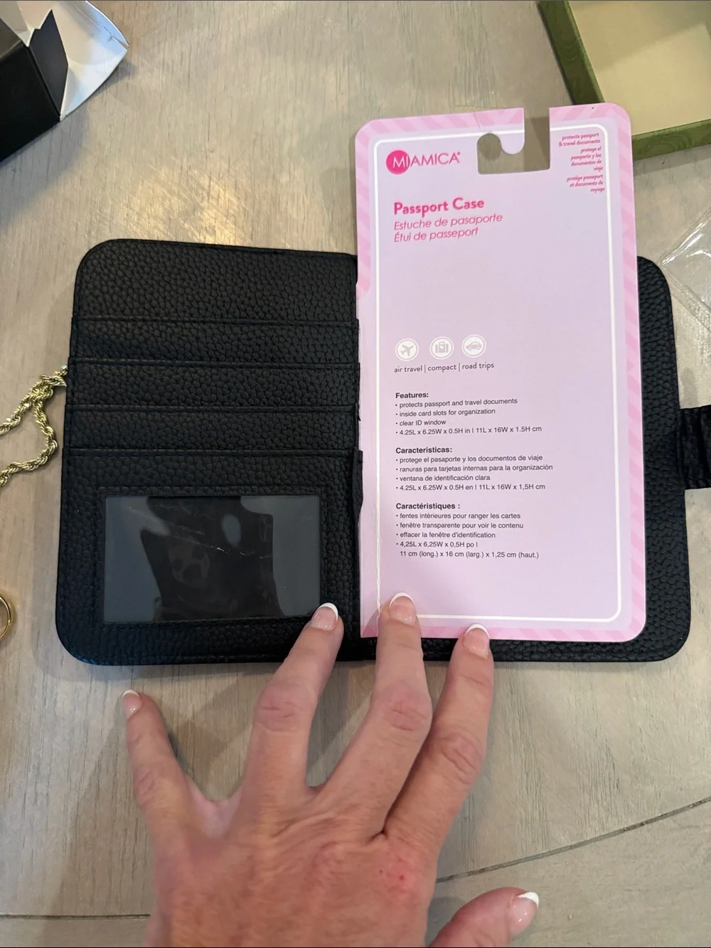 upgrade.me Black Pebbled Travel Passport & Card Case